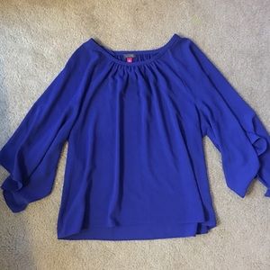 XL Vincent Camuto Royal Blue Waterfall Blouse